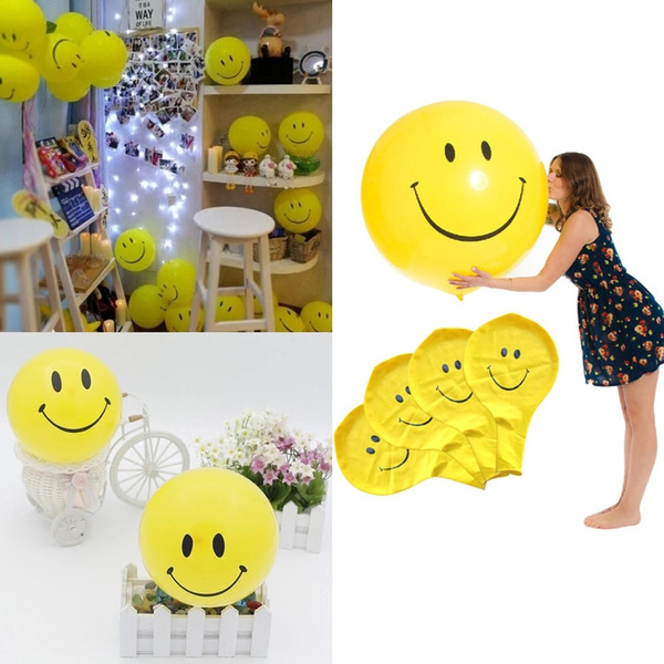 36 inches Yellow Smile Face Large Balloons Giant Balloon Birthday Party NEW 