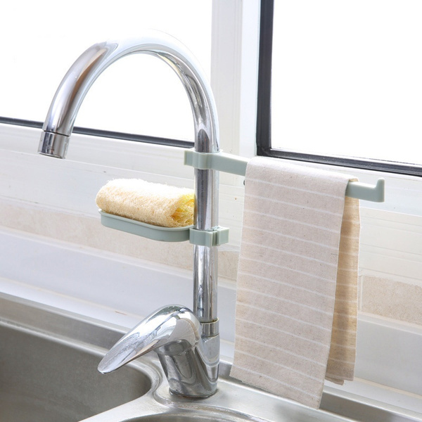 1pc Kitchen Accessory: Faucet Sponge Holder, Sink Storage Rack, Hanging Sink  Drain Rack