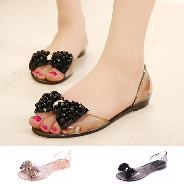 open toe jelly shoes