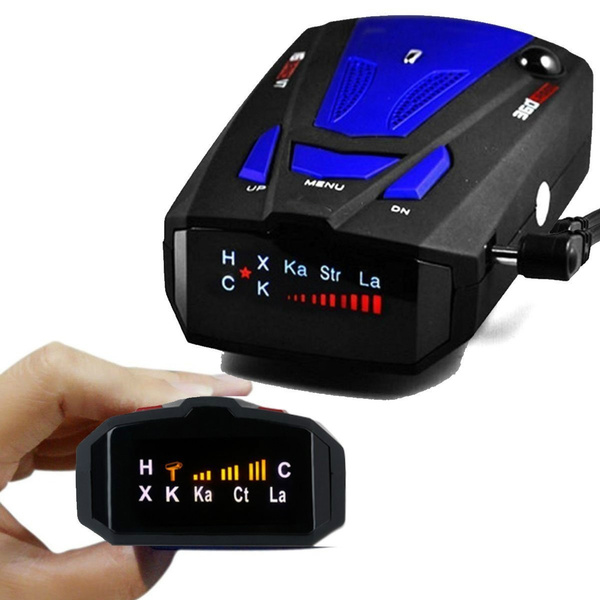 Car 360 Degree Automatic Detection Fcc Blue City/Highway Mode Vehicle Speed Alarm System Led Display Voice Prompt Speed Radar Detector for Cars,Laser Rader Detectors