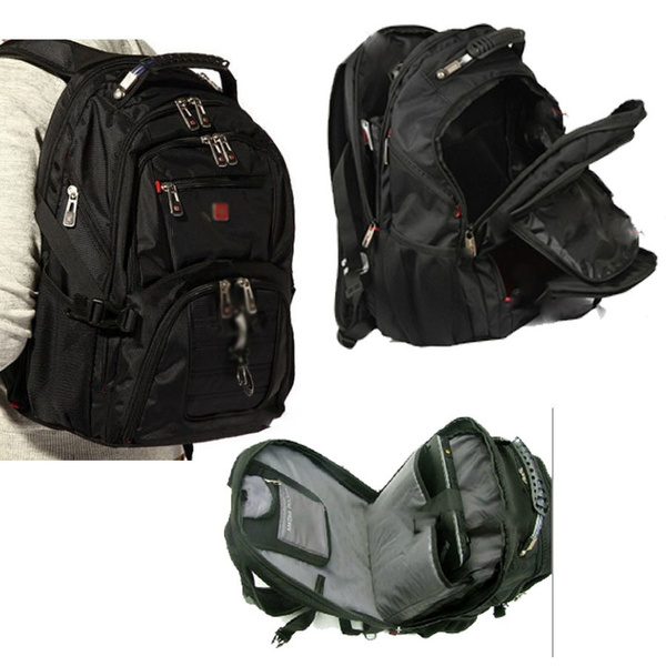 Swiss Men School Backpack 15.6 Laptop Rucksack Bag Travel Notebook Hiking Women 