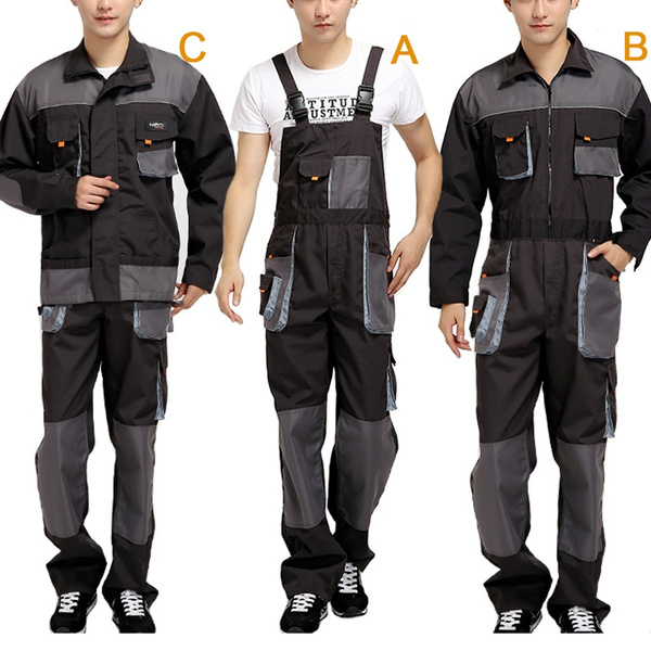 Men Multi-pocket Tooling Suit Bib Overalls Maintenance Coveralls