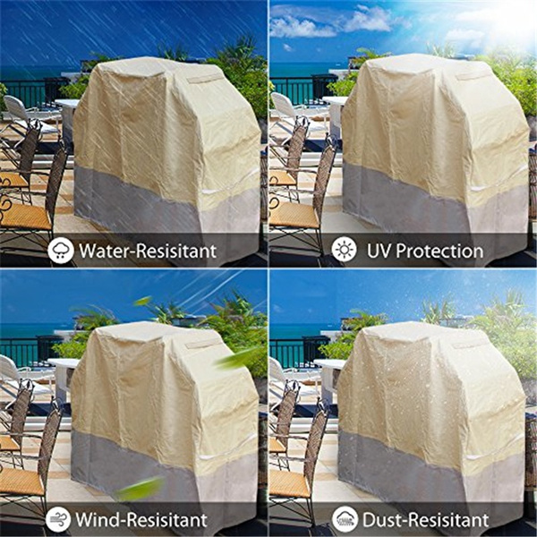 Fits Grills of Weber Jenn Air Char Broil and More BBQ Grill Cover 60 Inch Holland Brinkmann 600D Heavy-Duty Gas Grill Cover Waterproof UV Resistant Material