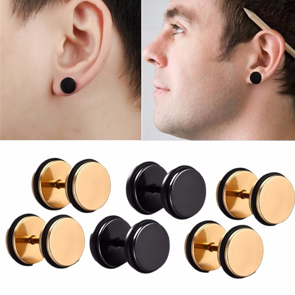 Cheap Piercing Jewelry Pierced Barbell Bar Tragus Earrings Black Dumbbell  Stud Hoop Earrings Earrings Set | Joom