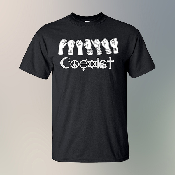Men's Coexist World Peace Sign Language Sign T-Shirt, Athletic Men's ...