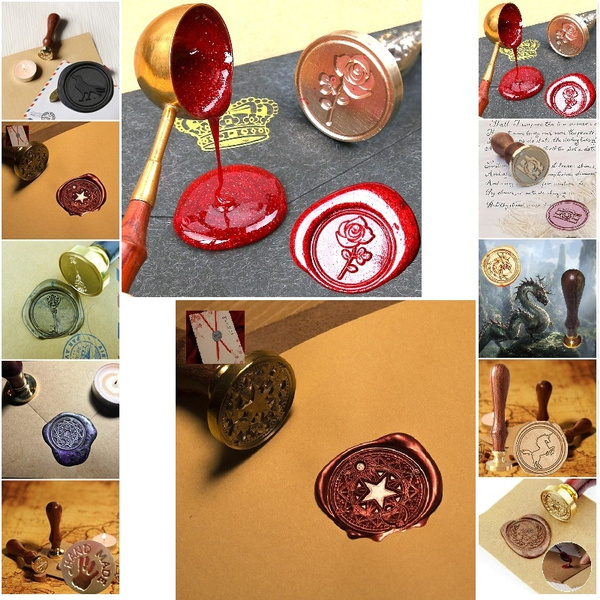 Personalized Envelope Wax Print Seal Wooden Fashion Valentine Day Wax Stamp SM 