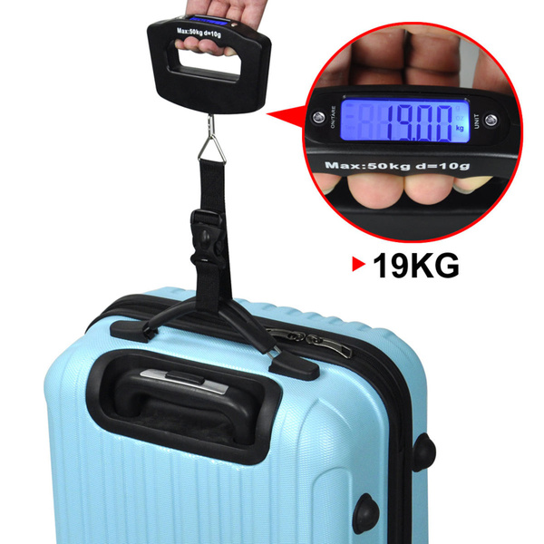 Luggage Scale 50KG Digital Travel Portable Handheld Weighing Scales  Suitcase Luggage Bag 