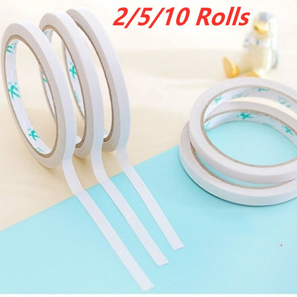 2/5/10Rolls White Double Sided Faced Strong Adhesive Tape for DIY Craft ...