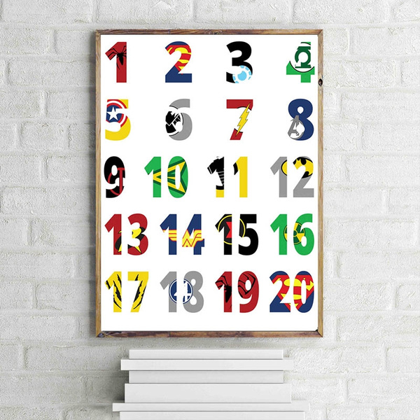 unframed superhero numbers superhero print batman superman spiderman captain america superhero nursery superhero wall art superhero printable wish