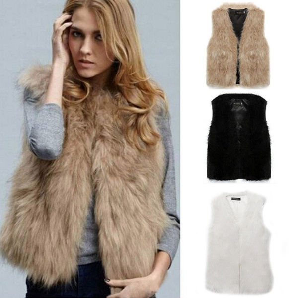 Baby Vest Coat for 2-10 Years Girls Fluffy Faux Fur Gilets Sleeveless Jacket Winter Waistcoat Vest Outwear
