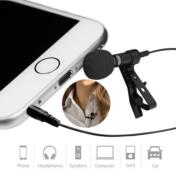 Professional Best Small Mini Lavalier Lapel Omnidirectional Condenser Microphone for Apple iPhone Android Windows Smartphones Clip On Interview Video Voice Podcast Noise Cancelling Mic Blogger Vlogger