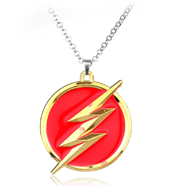 Hot Superhero Jewelry Marvel Comics The Flash Flashman Pendant Necklace Lighting Logo Metal Badge Gifts Wish - The Flash Pendant