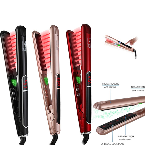 HTG Professional Hair Straightener with lONIC Infrared Hair Straightener Straightening iron LCD Display Hair Flat Iron HT087