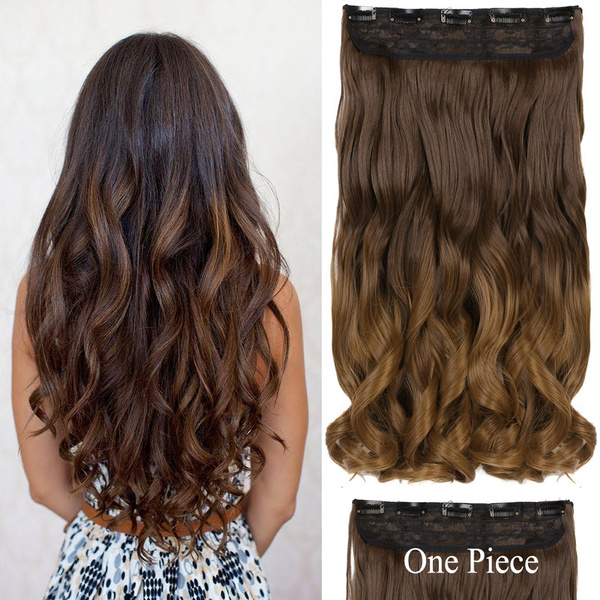 AIMEI 24inch 60CM One Piece Straight Curly Wavy Synthetic Clip