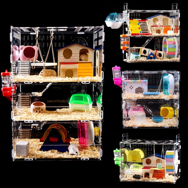 Fun Small Pets Hamster Cage 1 3 Storey Castle Cage Rabbit Mice Chinchilla House Wish