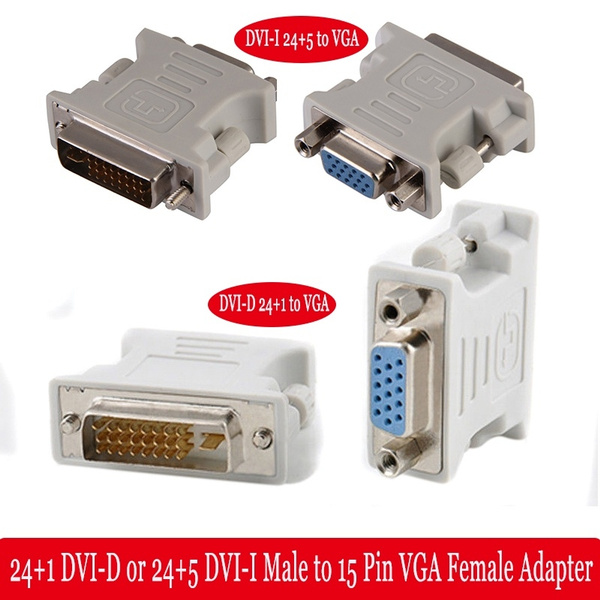 For PC Laptop 15 Pin VGA Female to 24+1 pin DVI-D Male Adapter Video Converter 