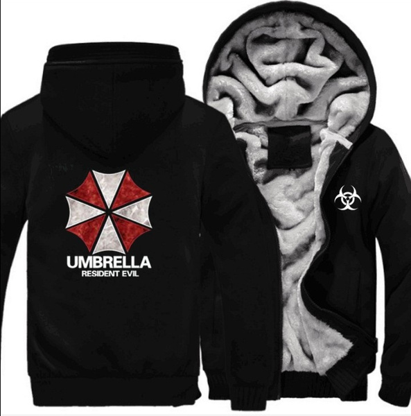Resident Evil Umbrella Corporation Hoodie Zip Up Cotton Sweatshirt Coat 
