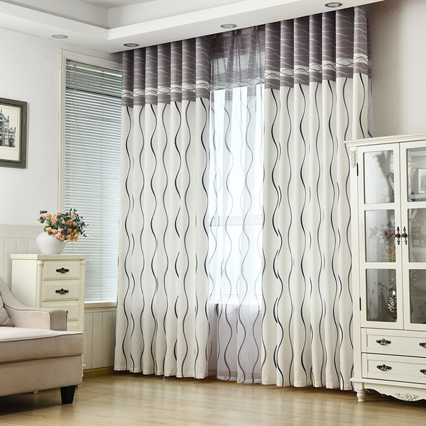 Decoration Line Design Gray Curtain, Gray Curtain Living Room Ideas