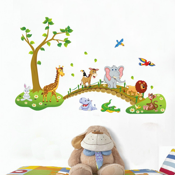 Cartoon Jungle Sauvage Animaux Stickers Muraux Enfant Autocollant Interessant En Pvc Sticker Coloree Amovible Pour Decoration Salon Chambre De Bebe Enfant Maternelle Wish Cartoon Jungle Sauvage Animaux Stickers Muraux Enfant Autocollant Interessant En Pvc Sticker Coloree Amovible Pour Decoration Salon Chambre De Bebe Enfant Maternelle Wish