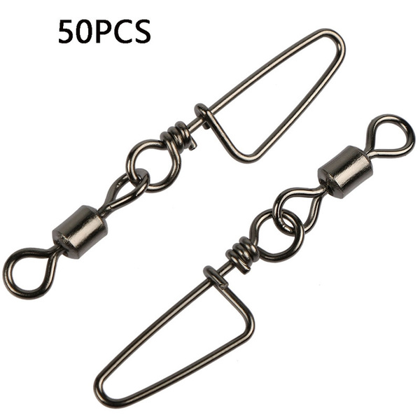 10-50pcs Fishing Swivel Connector Stainless Steel Fishing Swivel