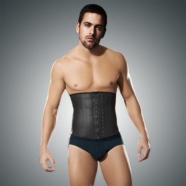 Lover-Beauty Latex Waist training corsets for men faja hombre mens