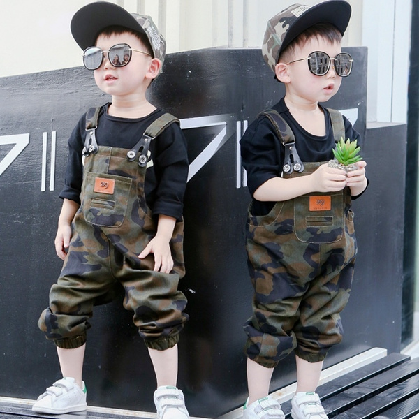 baby boy camo overalls
