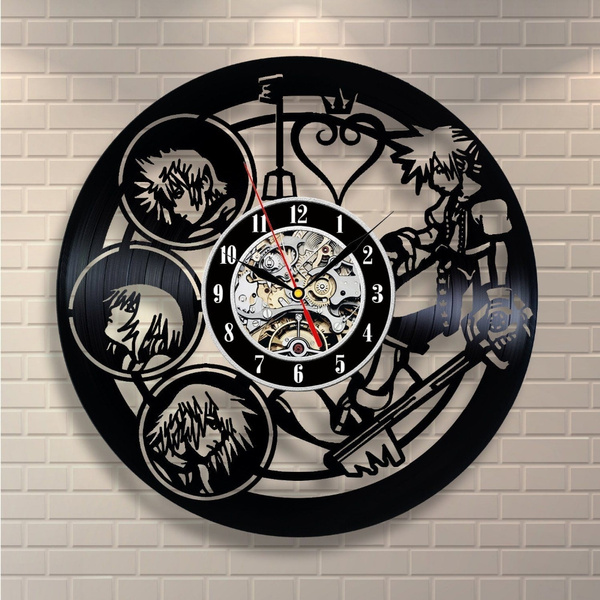 Modern Design Cd Vinyl Record Wall Clock Kingdom Hearts Anime Exclusive Wall Clock Watch Relogio De Parede Wish