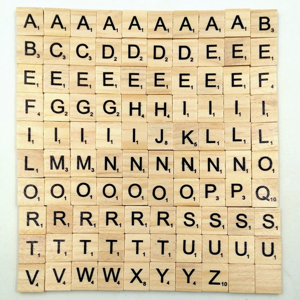 100pcs Set English Words Wooden Letters Alphabet Tiles Black Scrabble Letters Amp Numbers For Crafts Wood Wish