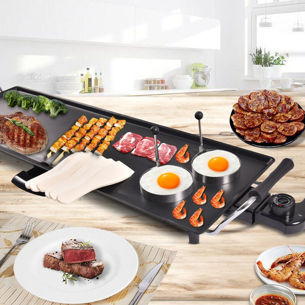 Electric Teppanyaki Table Top Grill Griddle BBQ Barbecue Nonstick