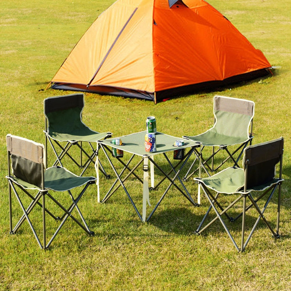 Portable Folding Table Chairs Set Carrying Bag Outdoor Camp 