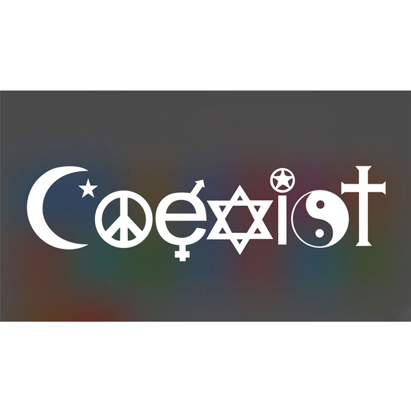 Coexist Decal Bumper Laptop Sticker gun shirt vinyl poster banner ...