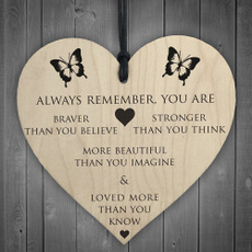 You Are Braver Stronger Smarter & Beautiful Wooden Hanging Heart Friends