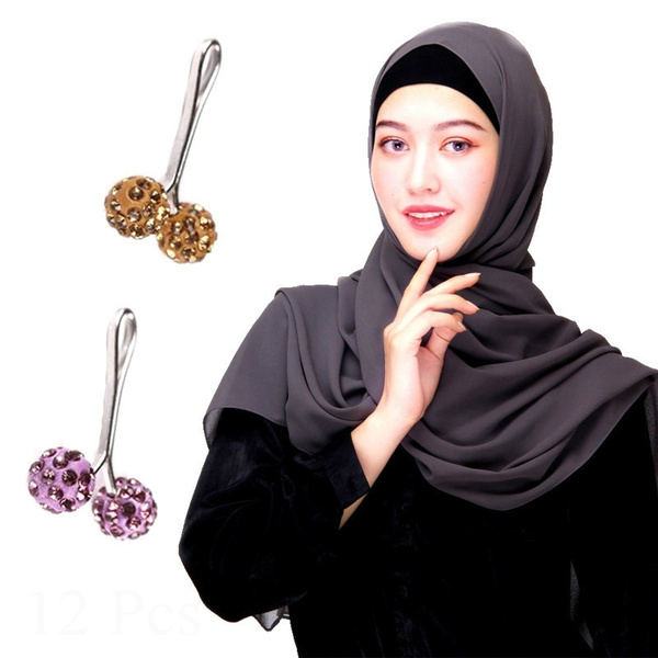 5Pcs Scarves Pin Muslim Scarf Pins Jewelry Brooch Women Islamic Hijab Redive 