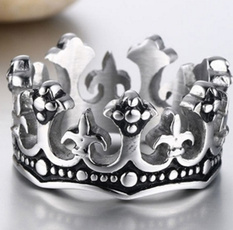 Men, Jewelry, crownring, Silver Ring