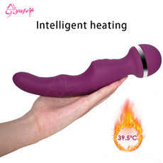 2018 New 10 Speed Powerful Intelligent Heating Vibrator Dual Magic Wand Vibration Body Massage Vibrators for Women Adult Sex Toys