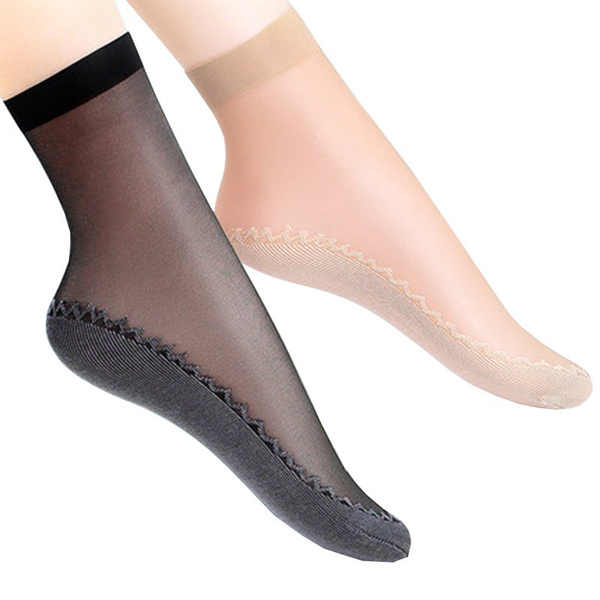 Transparent Socks Women Girl Summer Cotton Soft Low Cut Ankle Sock Bottom  Non-slip Sokken Meias Calcetines Chaussette