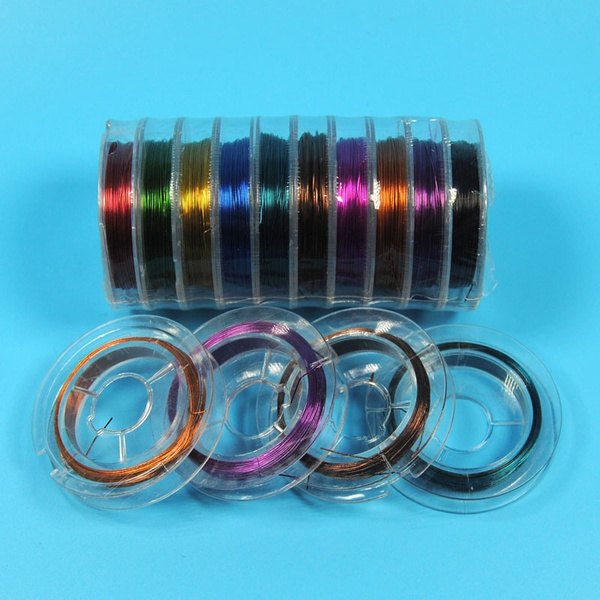 10PCS 10 Colors Mixed 0.3mm*10m Copper Wire Fly Fishing Lures Making