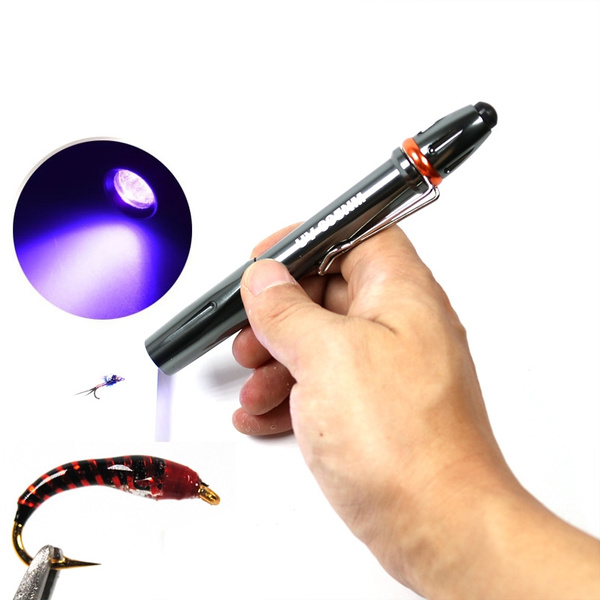 Deluxe Fly Fishing UV Glue Cure Light UV Torch Pen Ultra Violet Flashlight  Nymph Buzzer Head Curing Black Light Lamp