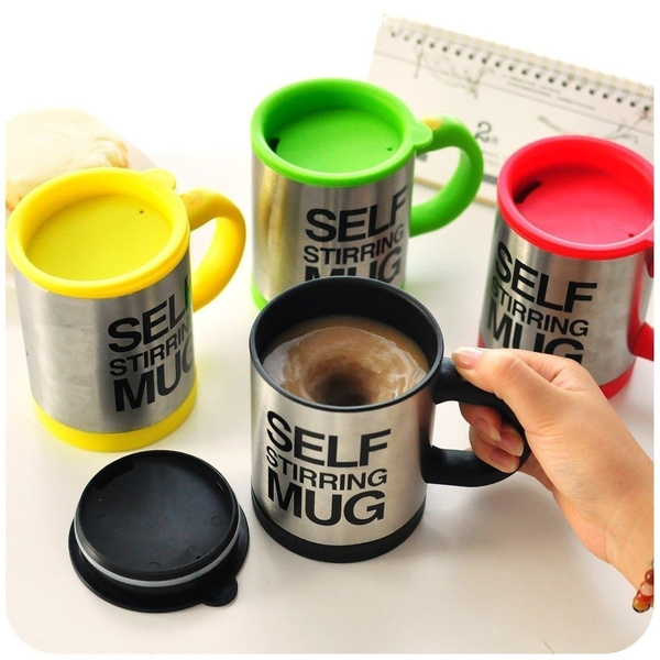 Coffee Mug Cup Self Stirring Insulated Automatic Double Mixing