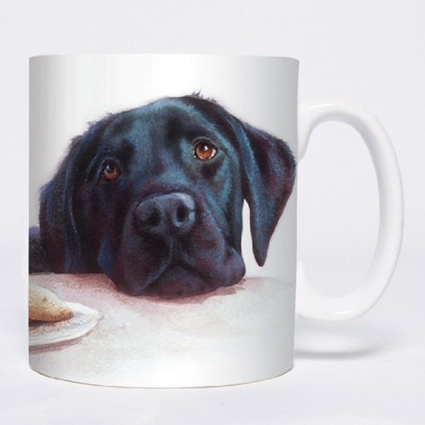 Watercolour Black Labrador Mug Wish