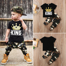 Toddler Kids Baby Boys Tops T-shirt Camo Pants Outfits Set Clothes