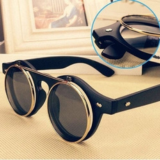 vintage aviator sunglasses, retroflipuproundsunglasse, Goth, Fashion Sunglasses