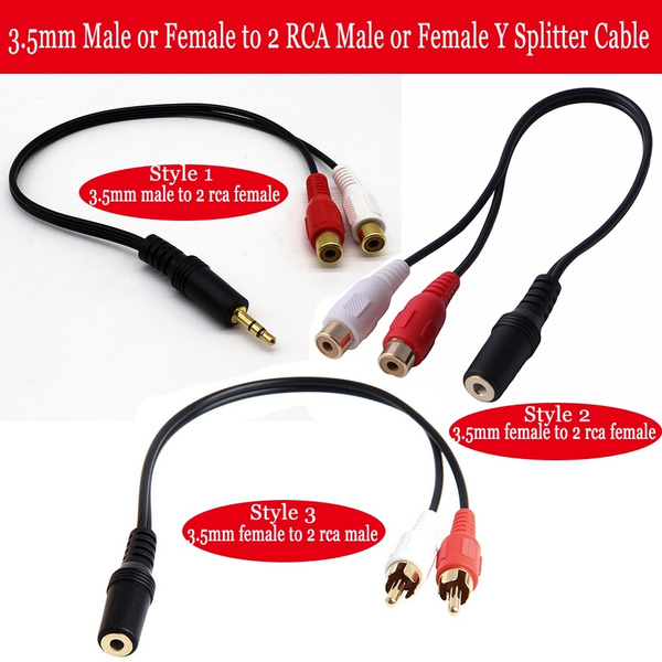 Audio Cable 3.5mm Jack Plug male to 2 