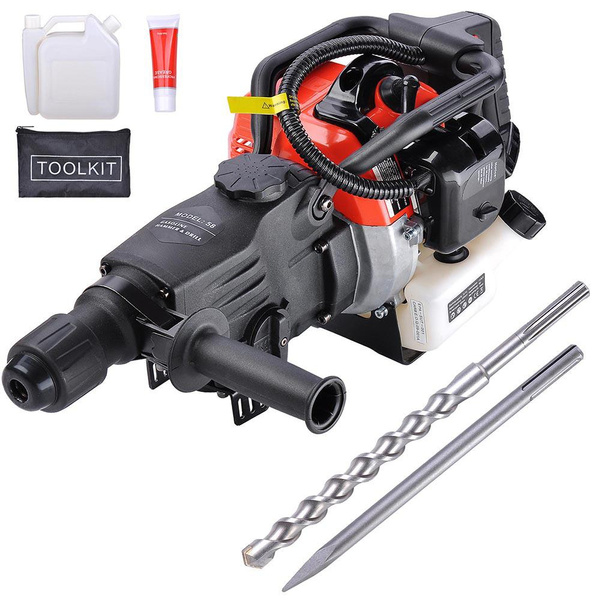 1000W 2in1 Gasoline Demolition Jack Hammer 2 Stroke 32.7CC Drill