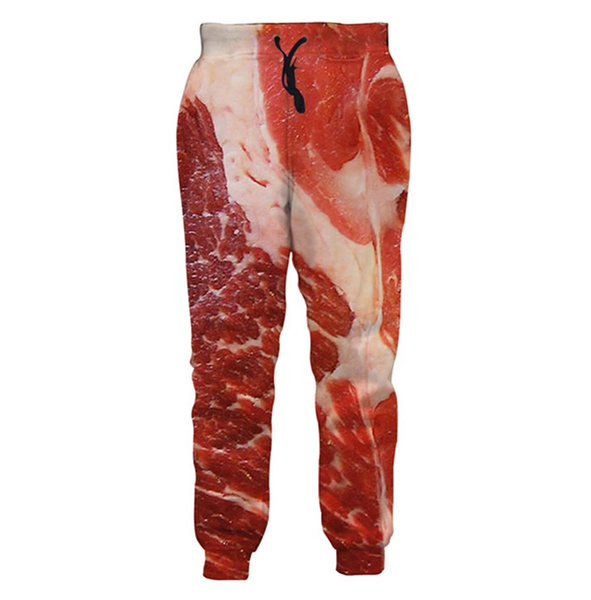 Men's Red & White Meat Novelty Lounge Pants