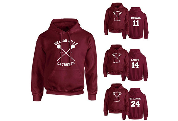 Beacon Hills Lacrosse Hoodie Lahey 4XL Available Stilinski McCall 11 Teen Wolf Hoodie Hale Teen Wolf Hooded Sweatshirt Size S