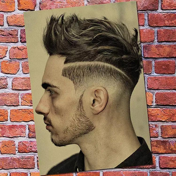 Hair salon Haircut Tattoo Men's Hairstyles Posters 30X42 CM Retro Kraft  Paper Wall Sticker Painting & Calligraphy Antique collection Barber Shop  Decoration | Wish