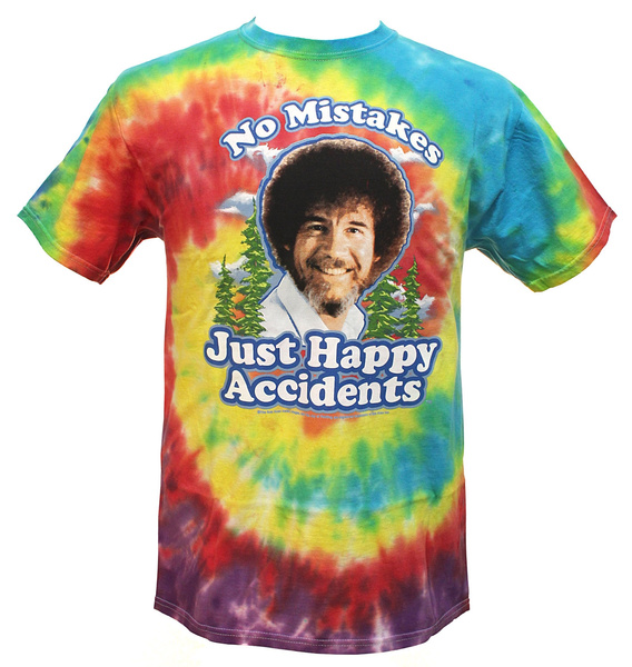 Bob Ross No Mistakes Just Happy Accidents Men S Tie Dye T Shirt Wish