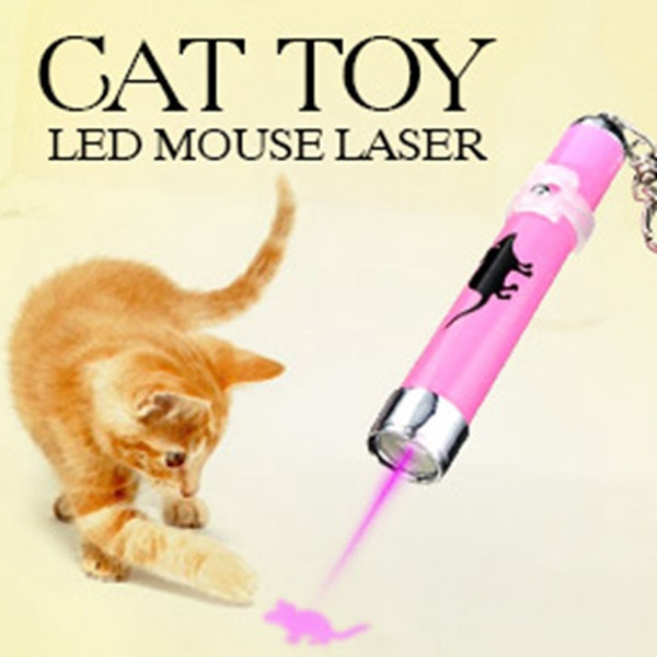 Interactive Training Funny Cat Play Toy LED Laser Pointer Pen Mouse Animation 