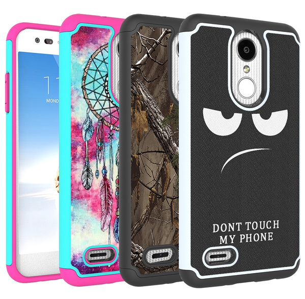 For LG Tribute Empire Aristo 3 Phoenix 4 Rebel 4 LTE Aristo 2 Case Patterned Rugged Dual Layer Hybrid Shockproof Full Body Protective Phone